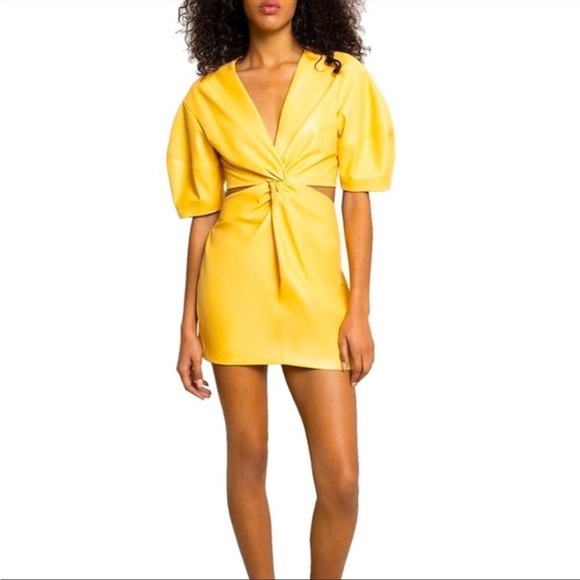 ALC Alex Vegan Leather Dress in Maize - Picture 1 of 3